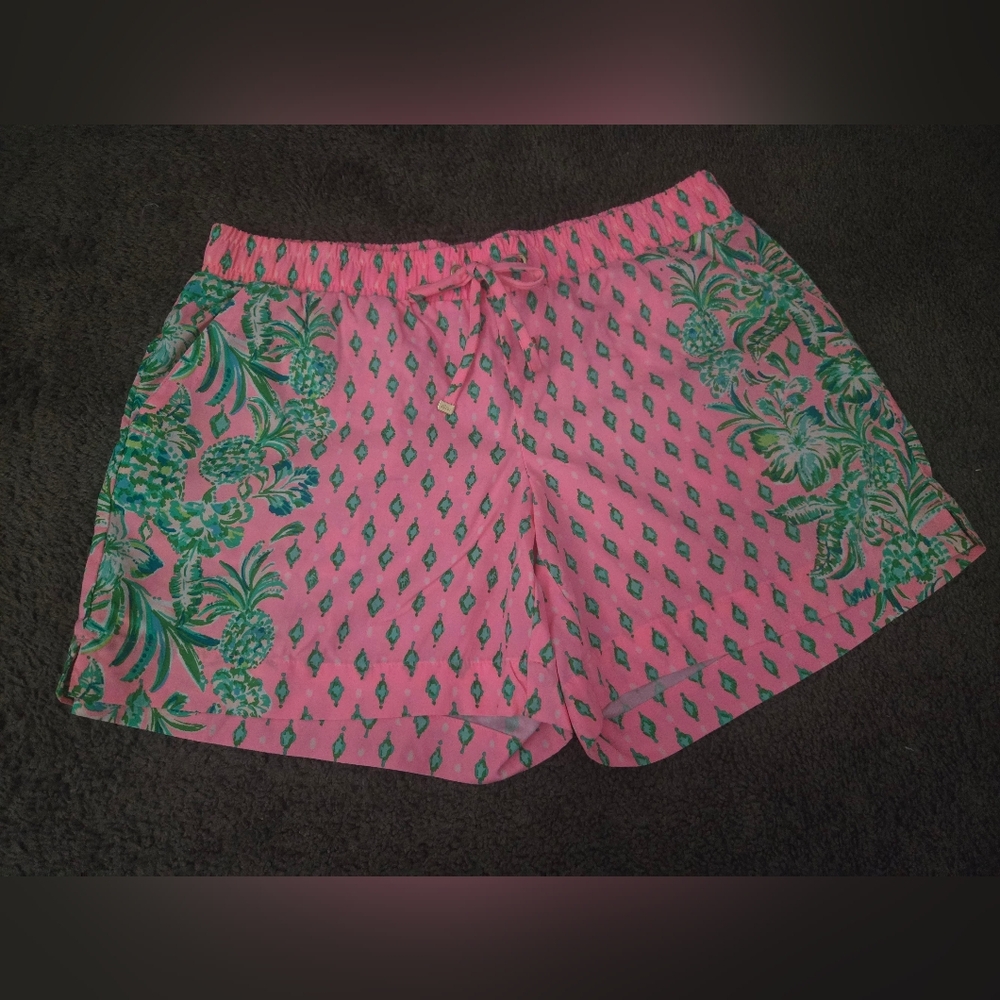 Lilly Pulitzer Pink and Green Patterned Shorts